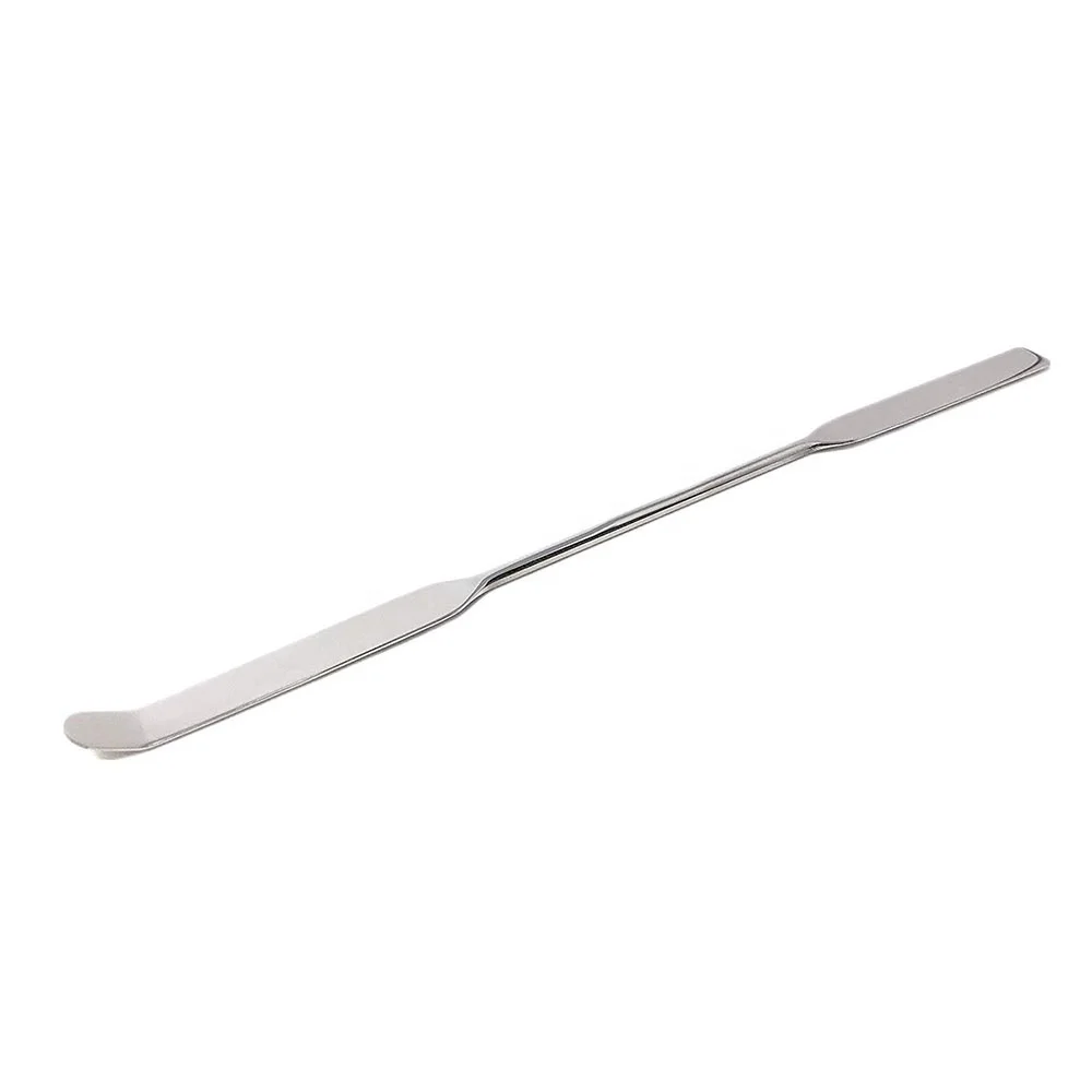 Scientific Stainless Steel Double Ended Micro Lab Spatula Sampler, Square & Round Angled End - Hatchway