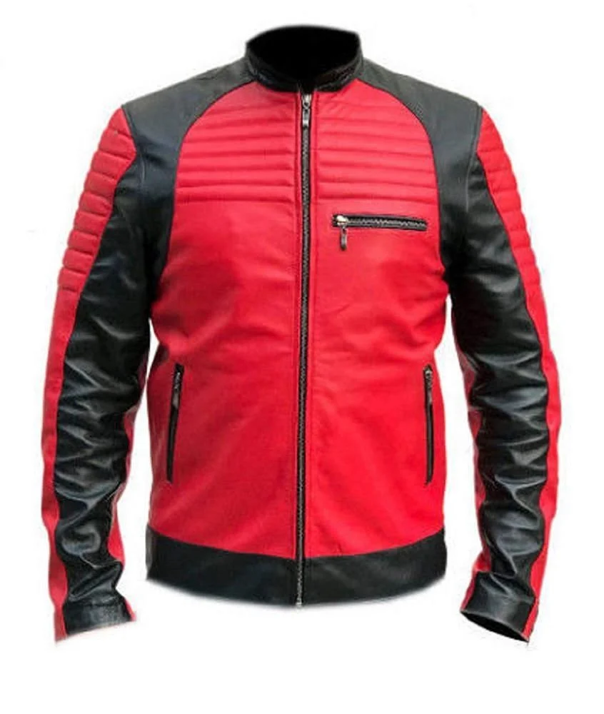 Motorcycle Leather Jacket  with body protection cowhide leather