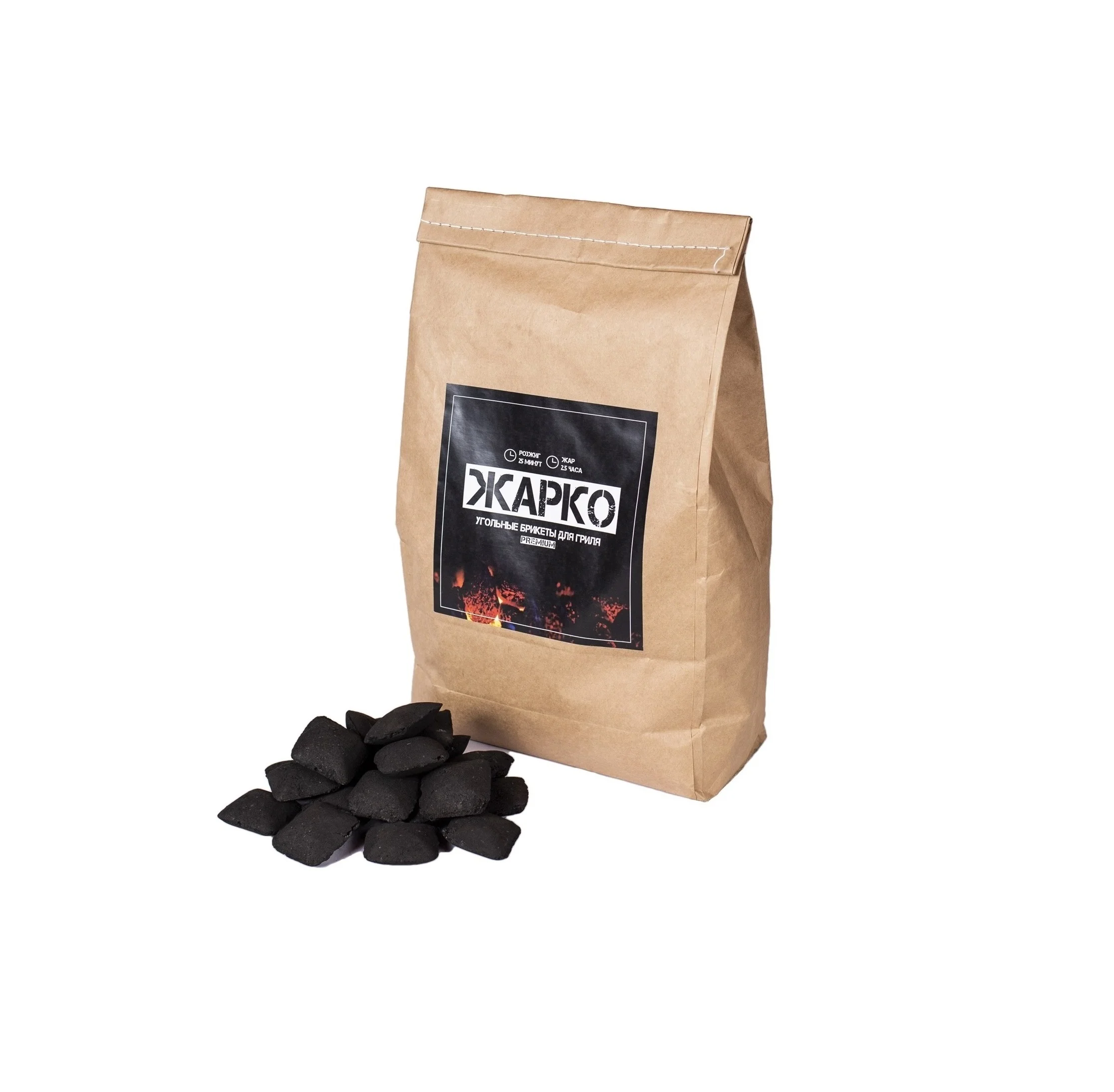 
 Русский натуральный уголь в брикетах  
