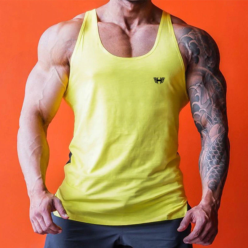 
custom logo Tank Top for men outdoor Sports muscle tank tops training fitness sportswear gym stringer gym bodybuilding Vest 
