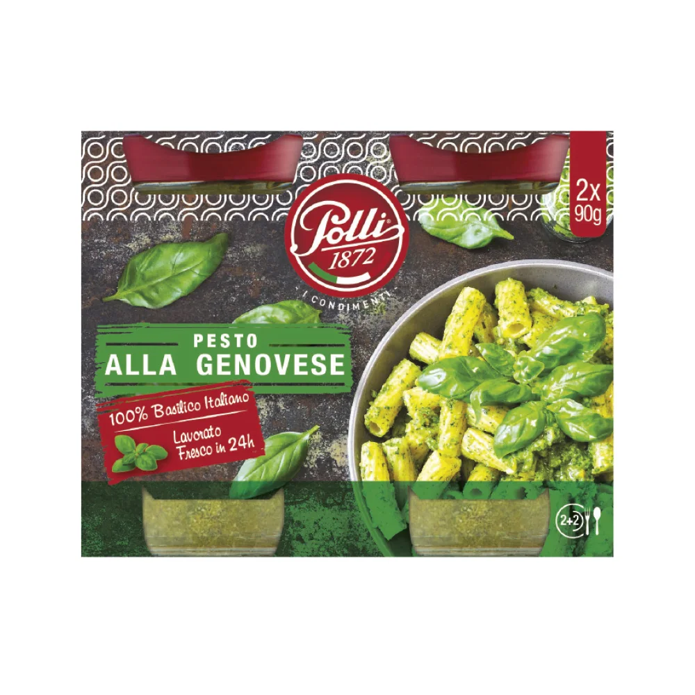 Italian top quality pesto alla genovese cluster 2x90g basil and cheese bruschetta pasta sauce hot pot condiments for export