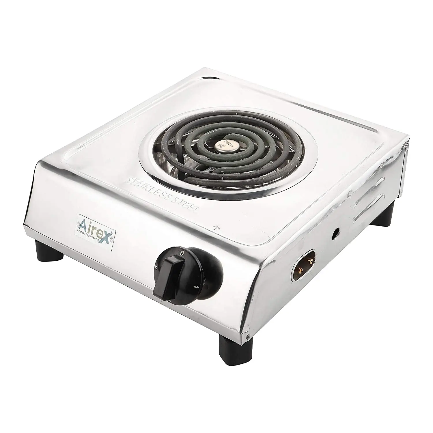 Airex 2000W Silver Kitchen RV Induction Cooktop Built-in Radiant Electric Heater G Coil Stove Stainless Steel Hot Plate Metal