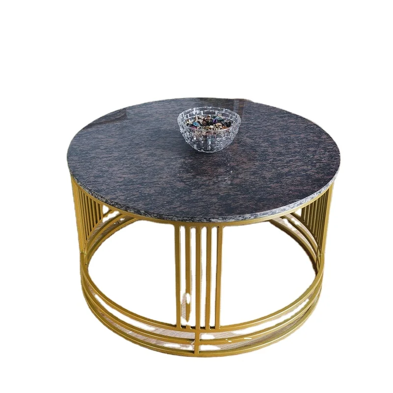 Modern Contemporary Large Coffee Table with Black Marble Top and Golden Frame Home Decor by Indian Manufacturer