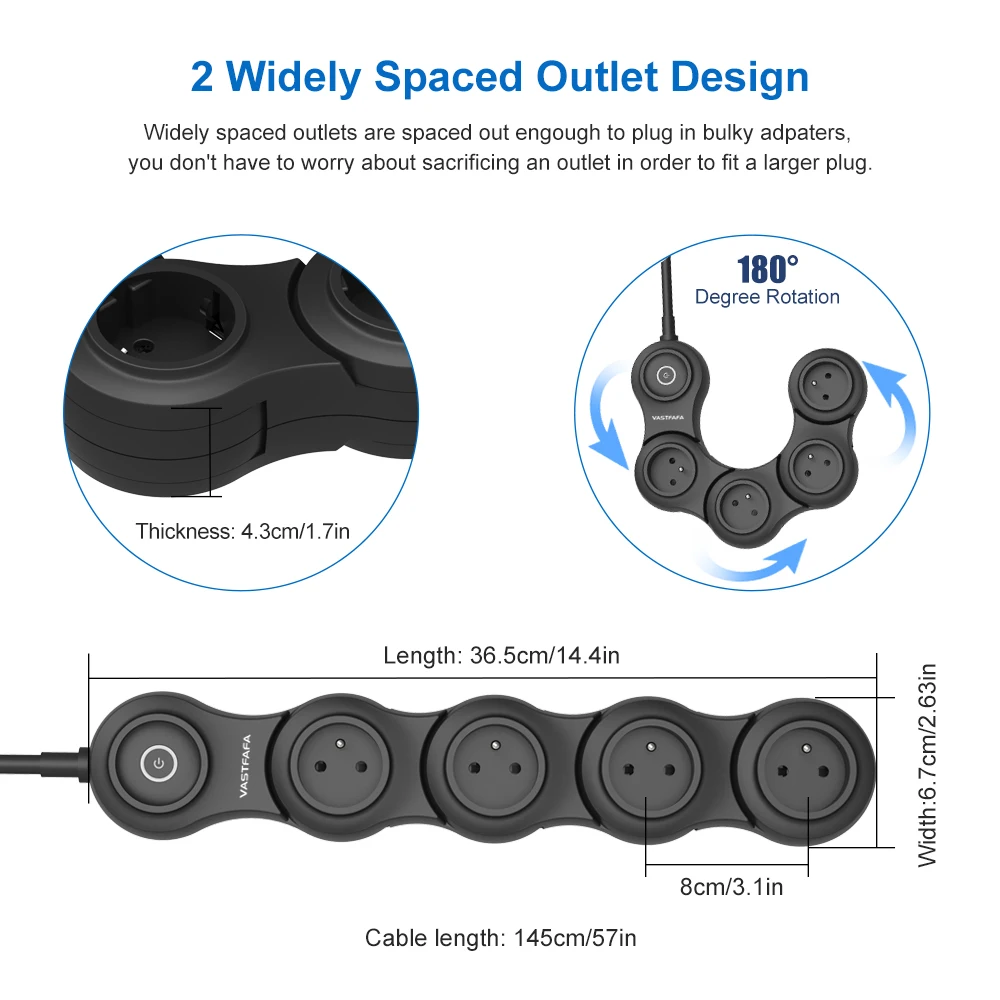 Сетевой фильтр французского типа с 4 выходами и гибкой защитой от