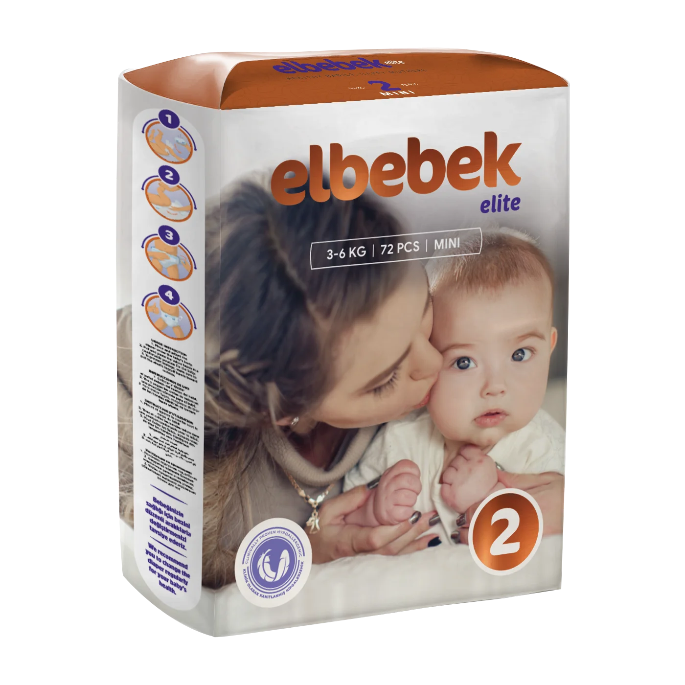 ELBEBEK Baby Diapers Mini 40 Pieces Hot Sale Breathable Disposable Baby Diapers Quick Absorption Long Lasting Dryness Best Price