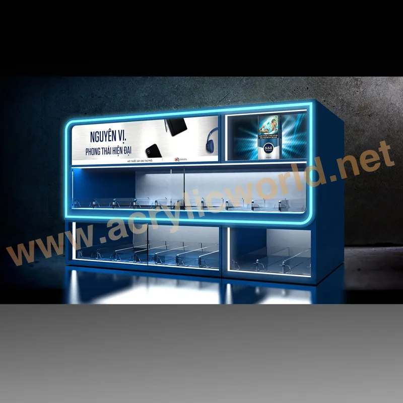 Custom Cigarette Display Led Acrylic Desktop Stand/cigarette Cabinet/ showcase