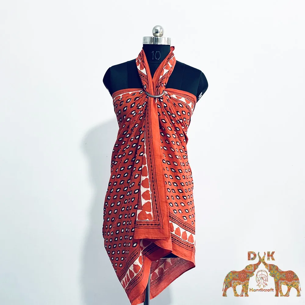 Pareo Manufacturer women summer beach dress soft sarong swimsuit customized cotton wrap up