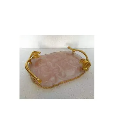 Высококачественная смола и поднос непосредственно от производителя для ручной работы сервировочный черного цвета лучшего дизайна