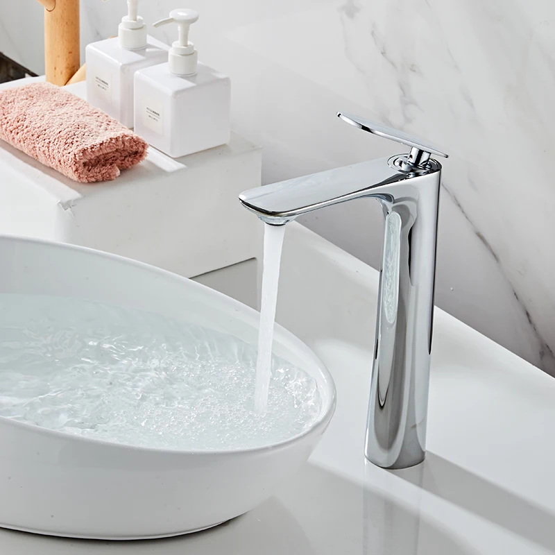 High standard chrome basin mixer faucet cold hot water mixer basin mixers