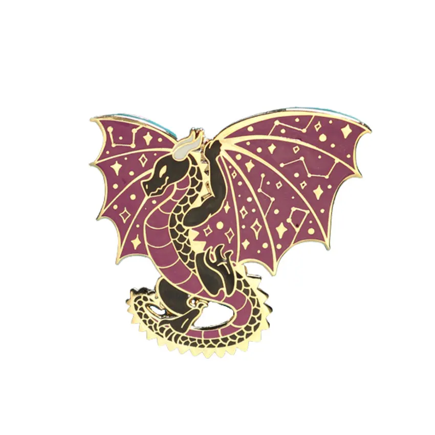 wholesale custom soft hard enamel brass metal dragon lapel pin