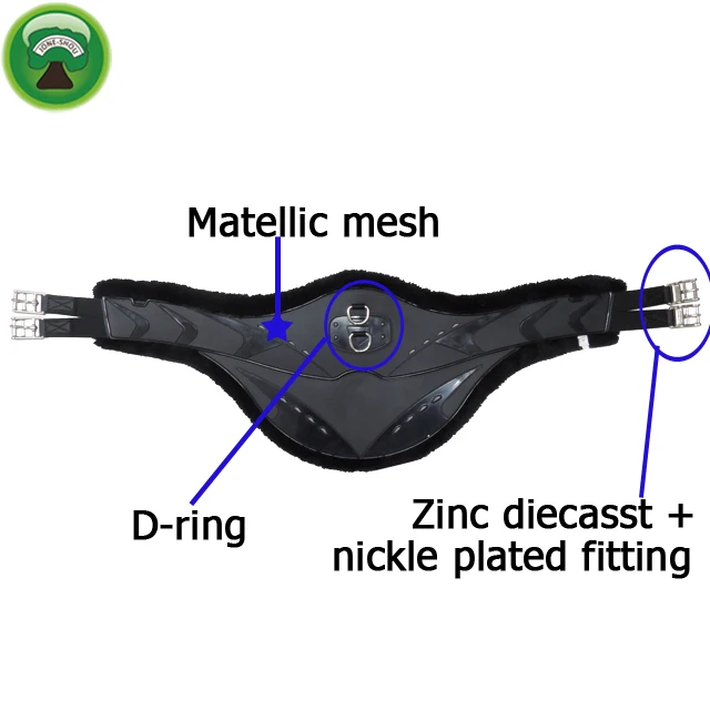 Elastic leather antiaging horse racing girth