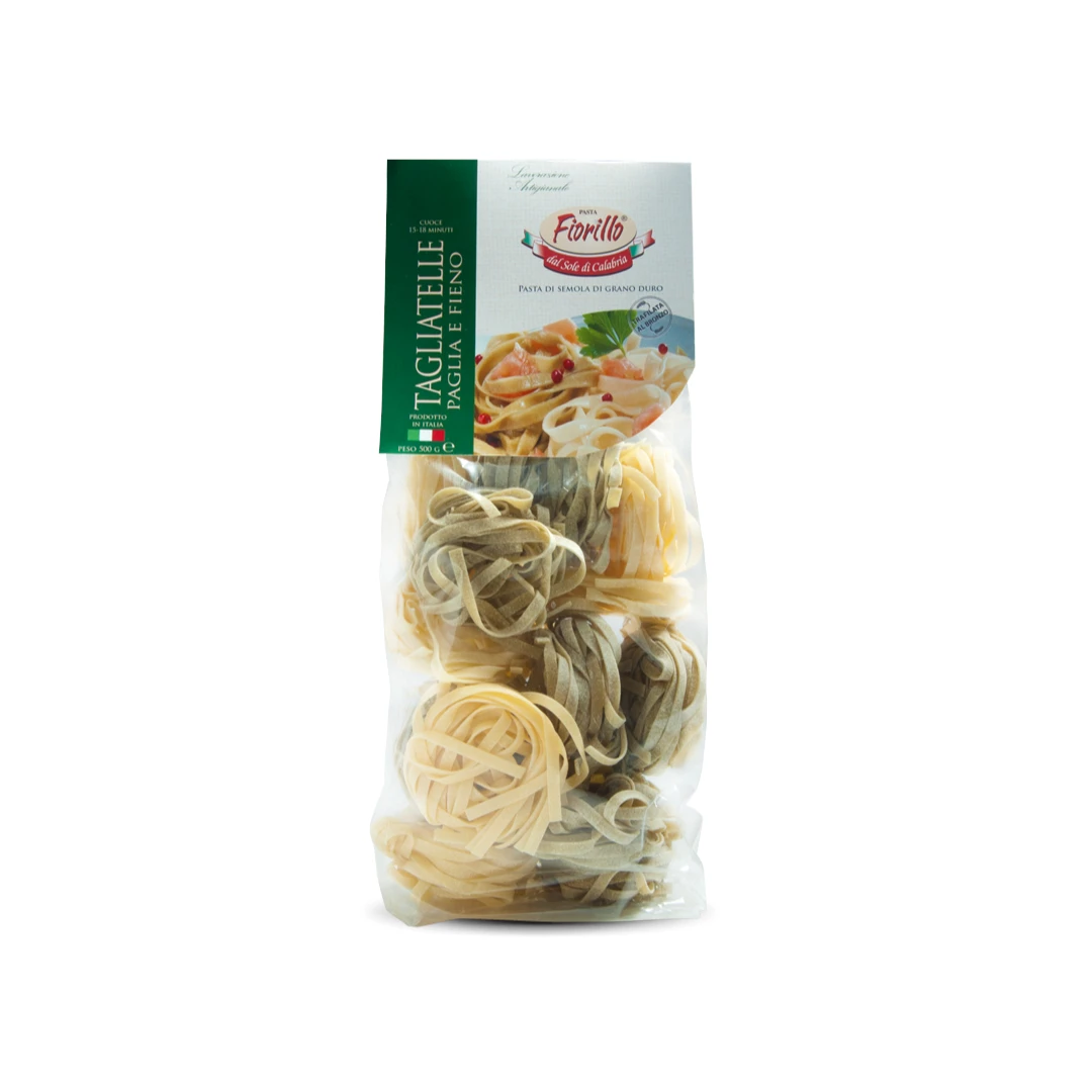 Tagliatelle paglia e fieno high quality artisan handmade premium italian pasta Pastificio Fiorillo 500gr