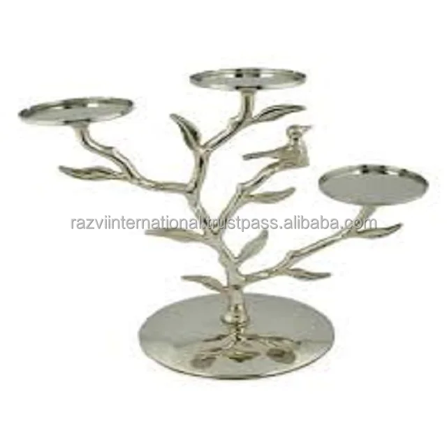  Iron christmas tree glass cylinder candelabra