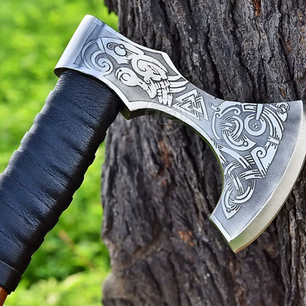 Custom Make Damascus Steel Viking Style Axe