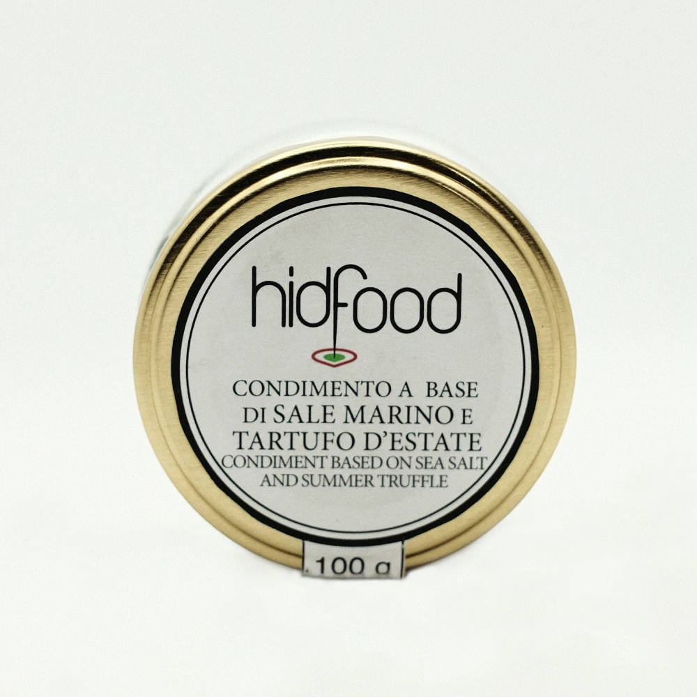 Private label Made in Italy high quality food products condiment sea salt with black truffle of Abruzzo