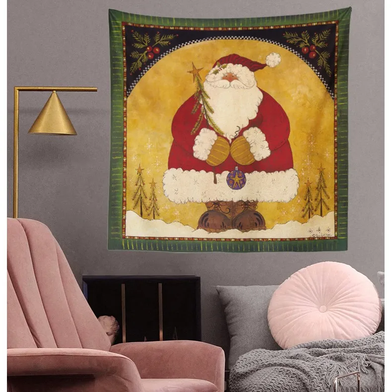 70x70 Santa Claus presents Santa hat red heart Christmas elements tapestry