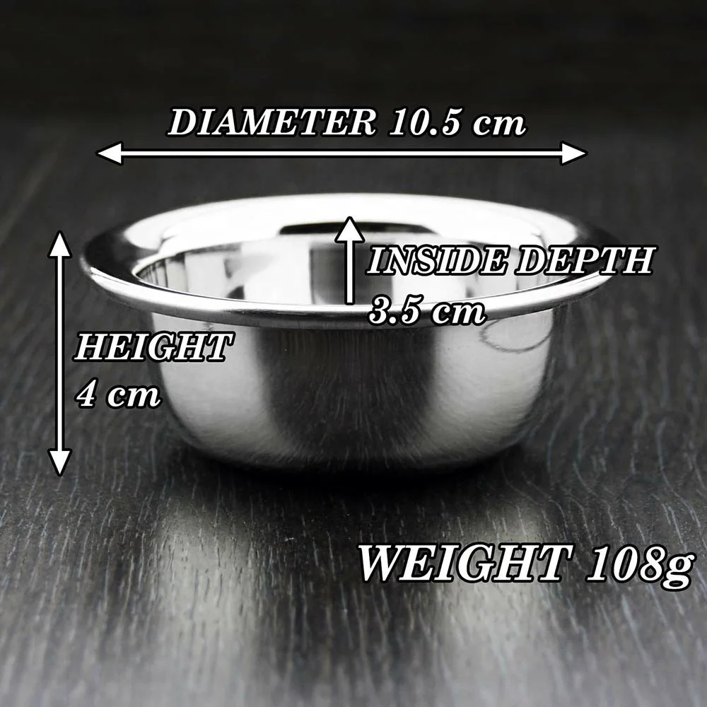 
High Grade German Stainless Steel Polished Shaving Soap Bowl 