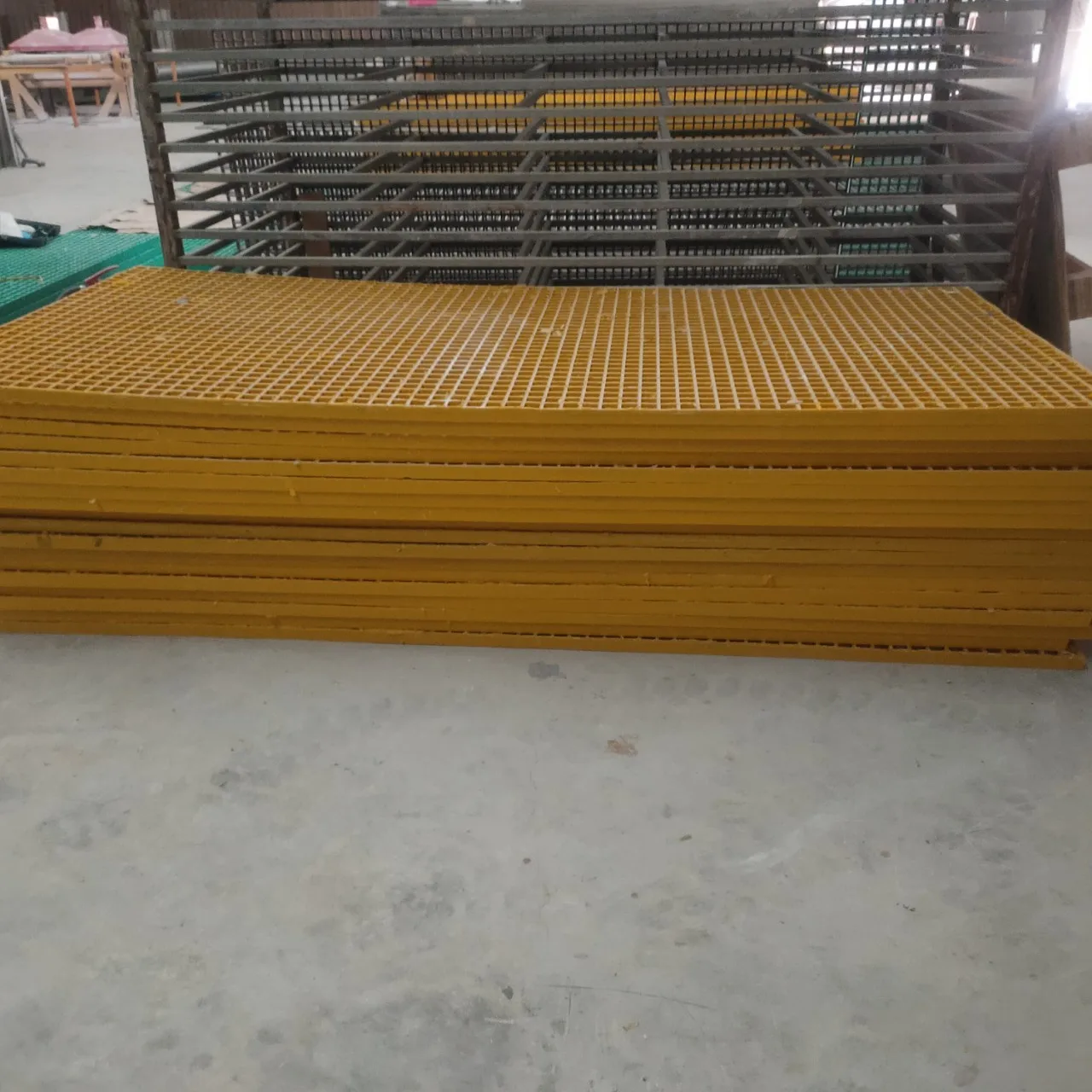Customized Thick Anti-slip Flame Retardant Molded Composite Grating FRP Yelllow