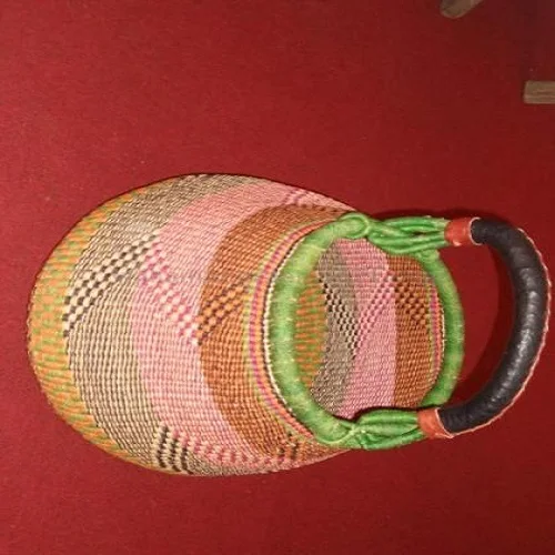 
Bolga Straw Oval Baskets Akwaaba Fan Fruit Baskets Drums Unity and Wood Bowls Leather Bags 