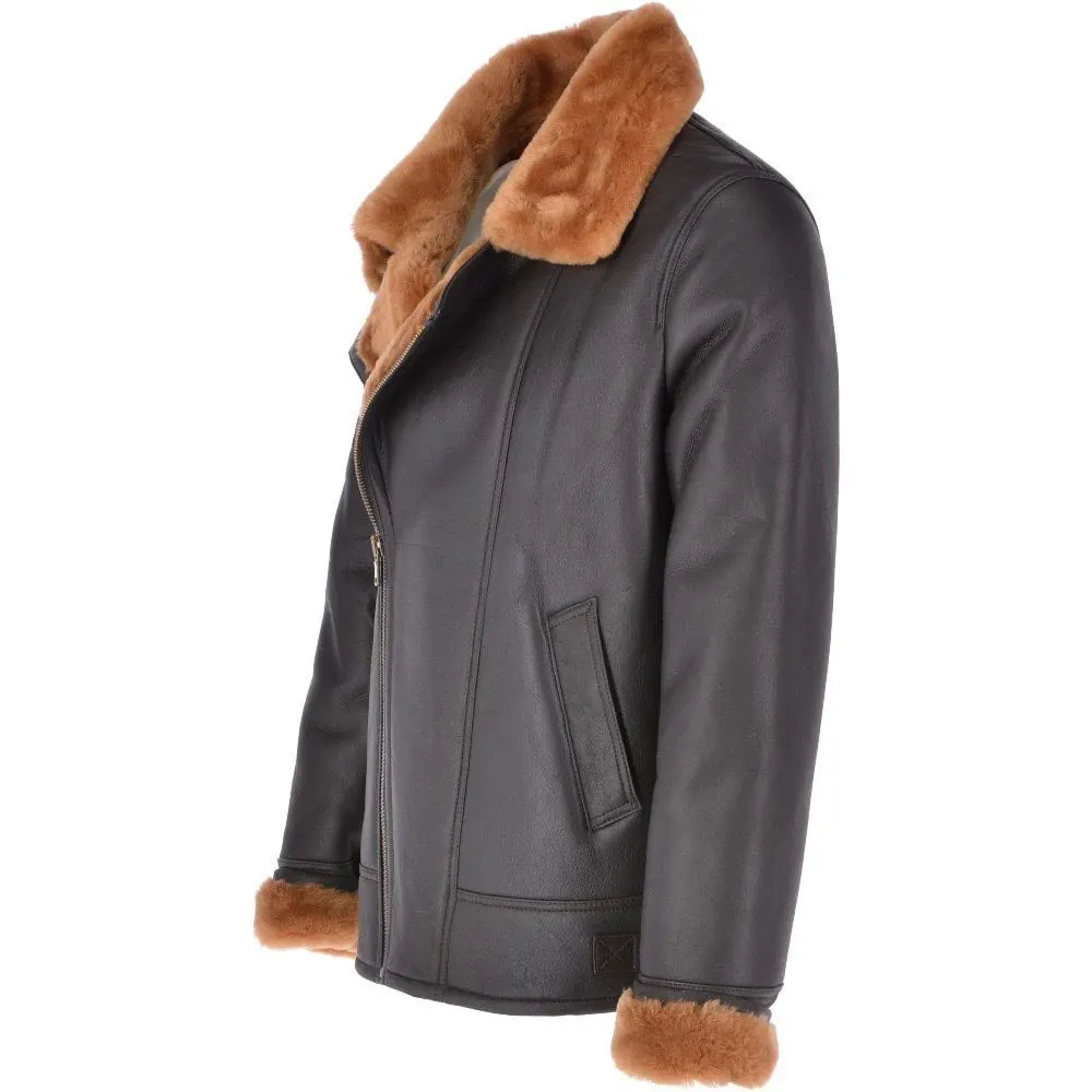 Мужская зимняя куртка F2 из коричневой кожи с меховой овчиной/куртка из натуральной кожи с мехом овчины/Новейшая Стильная мужская куртка