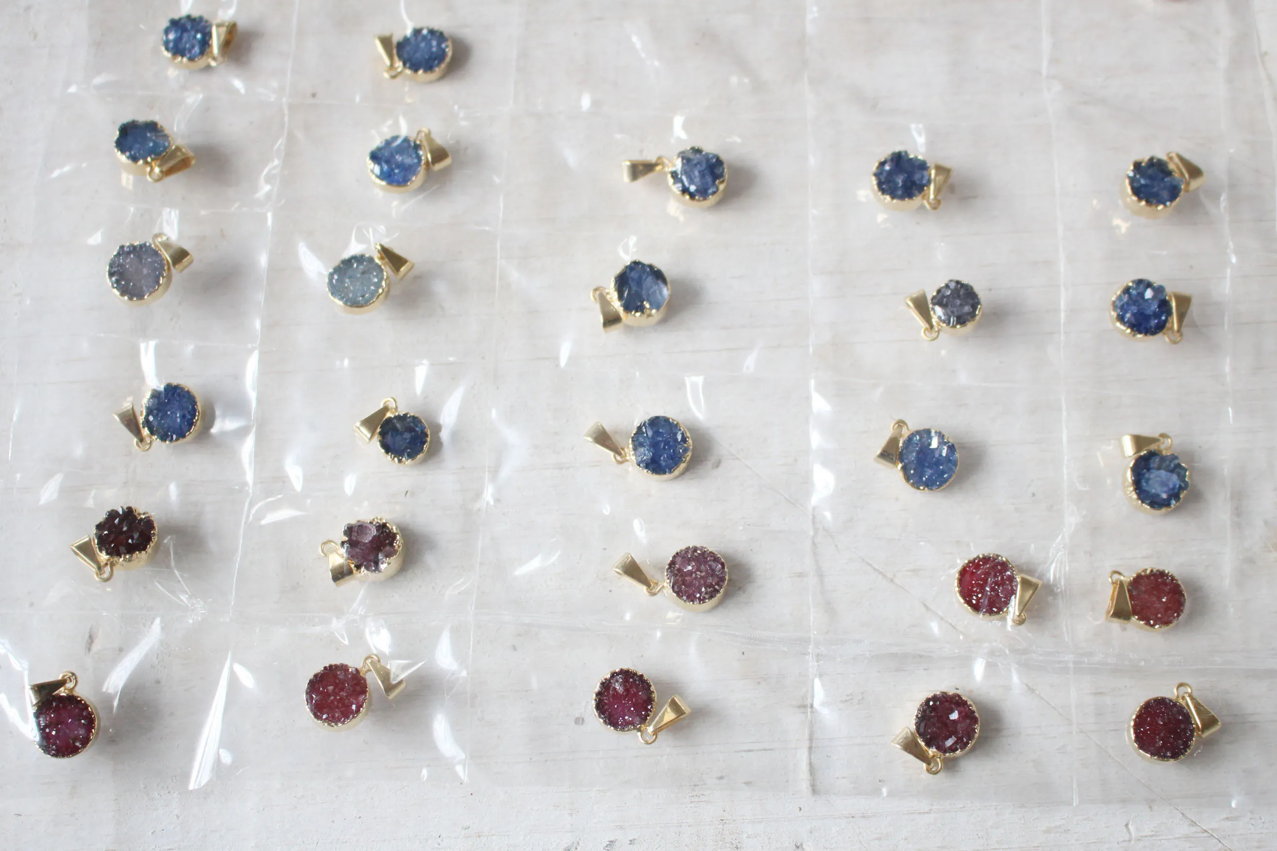 ROUND DRUZY JEWELRY CONNECTORS