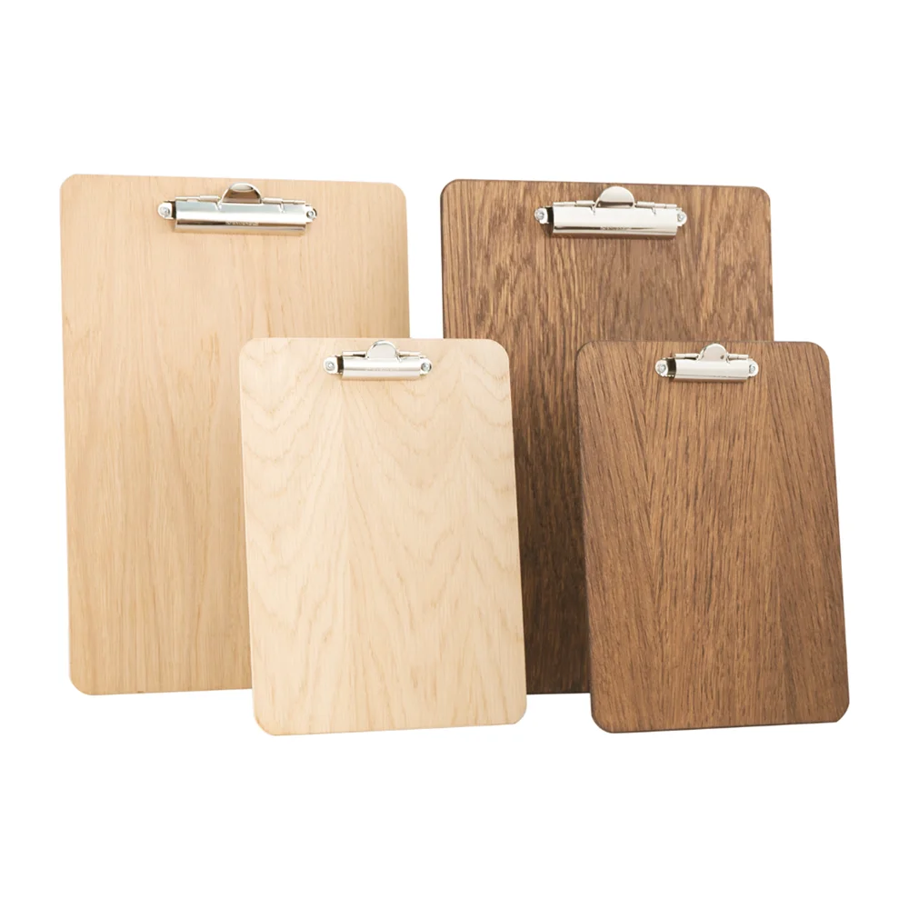 Wholesale Wooden Menu Holder Clipboard Check Presenter Custom Solid Wood Menu Board with Metal Clips / Stand For Restaurant Cafe