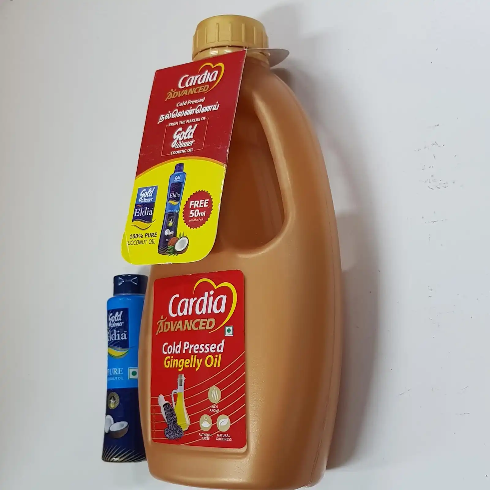 Cardia Advanced Brand 100% Pure Rich aroma Cold Pressed Gingelly Sesame Oil 1L Cooking Oil