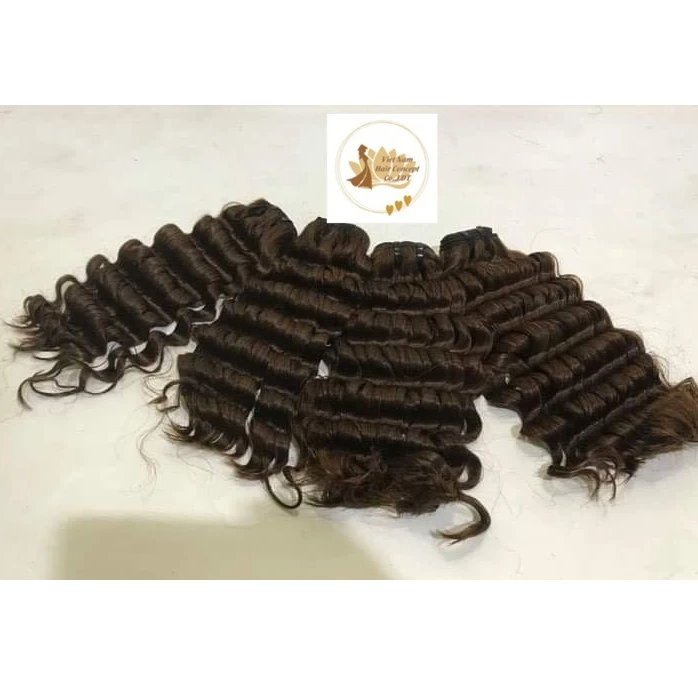 Best Seller High Quality Human hair extension Curly 1B virgin hair bundles, wholesale price Vietnam hair flat tip