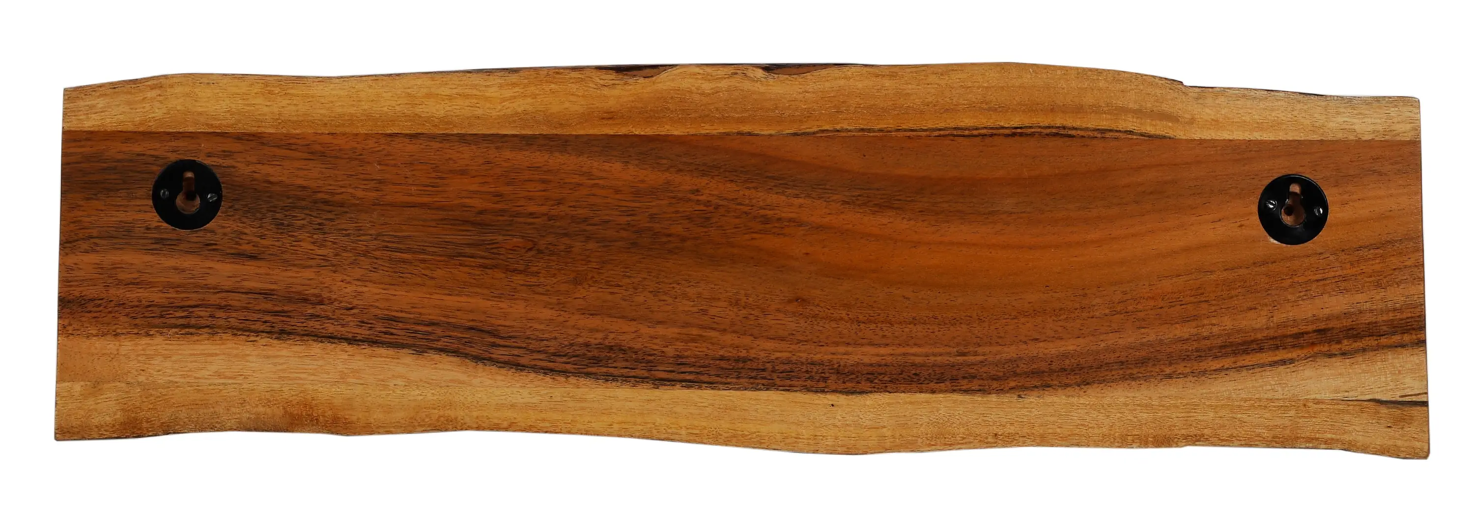 Wooden Wall Mounted Coat Rack 3 Hooks Rail Acacia Wood Natural Finish Storage Organisation Vintage Design Wall Mount Hooks Rail