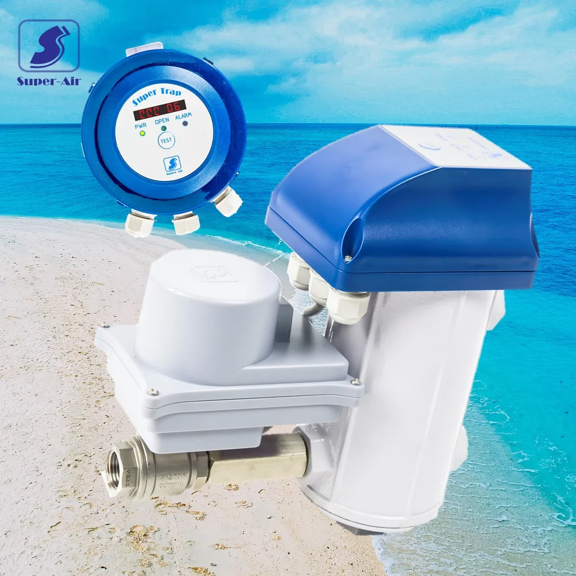 SA Taiwan Super Trap Motorized Ball Valve Type Zero Air Loss Automatic Condensate Drain with Counter for Air Compressor System