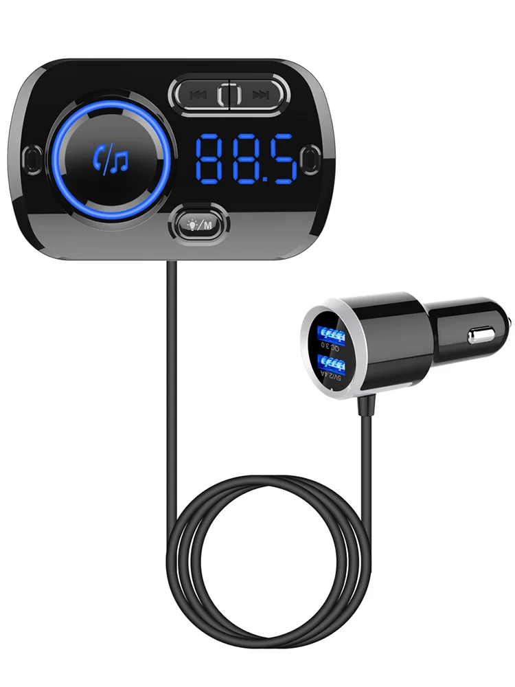 Top selling car FM transmitter dual USD car changer car MP3 Player with LED Colors BC49BQ