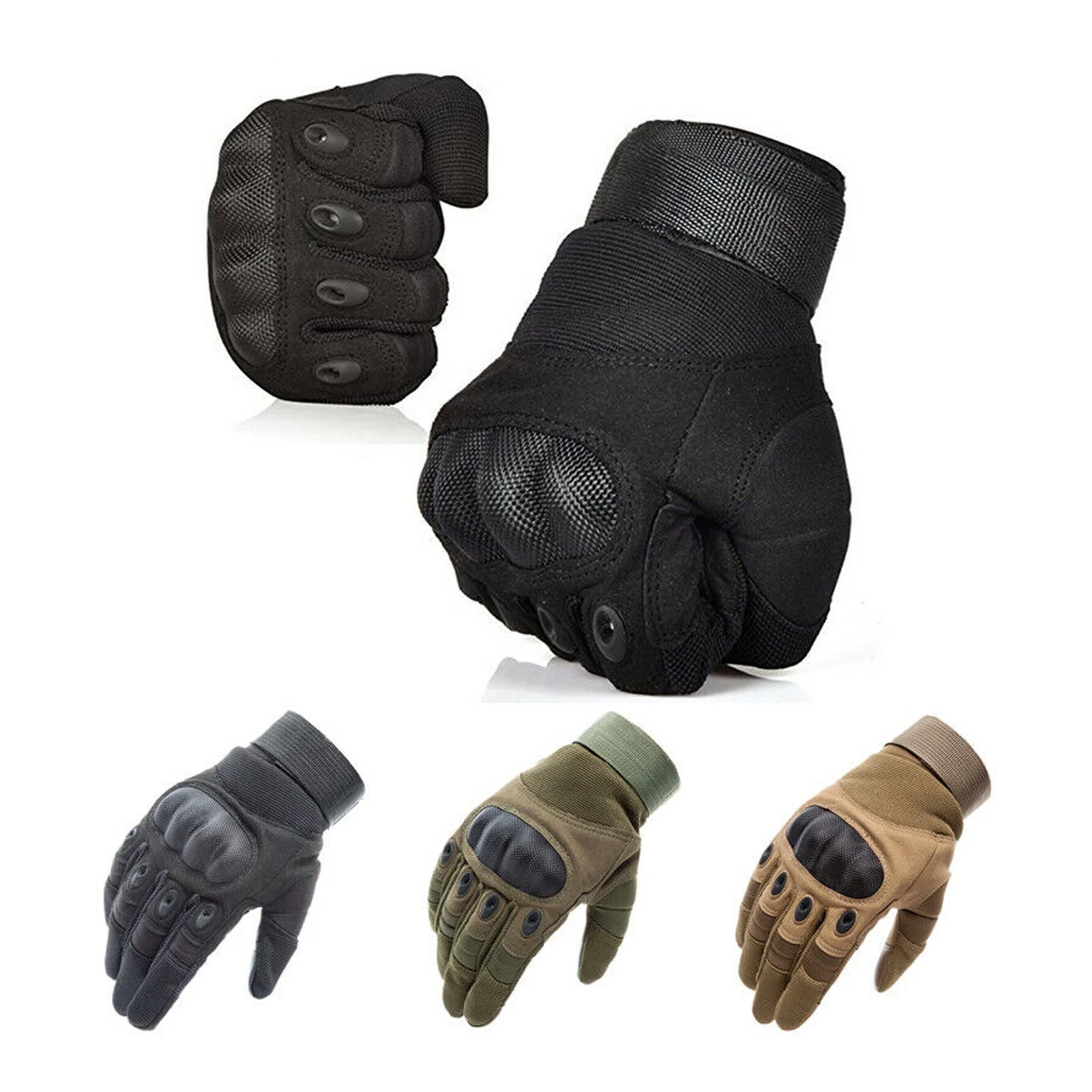 
Customized Cycling Motorcycle Hiking Camping Rubber Hard Knuckle Outdoor Military Tactical Gloves 