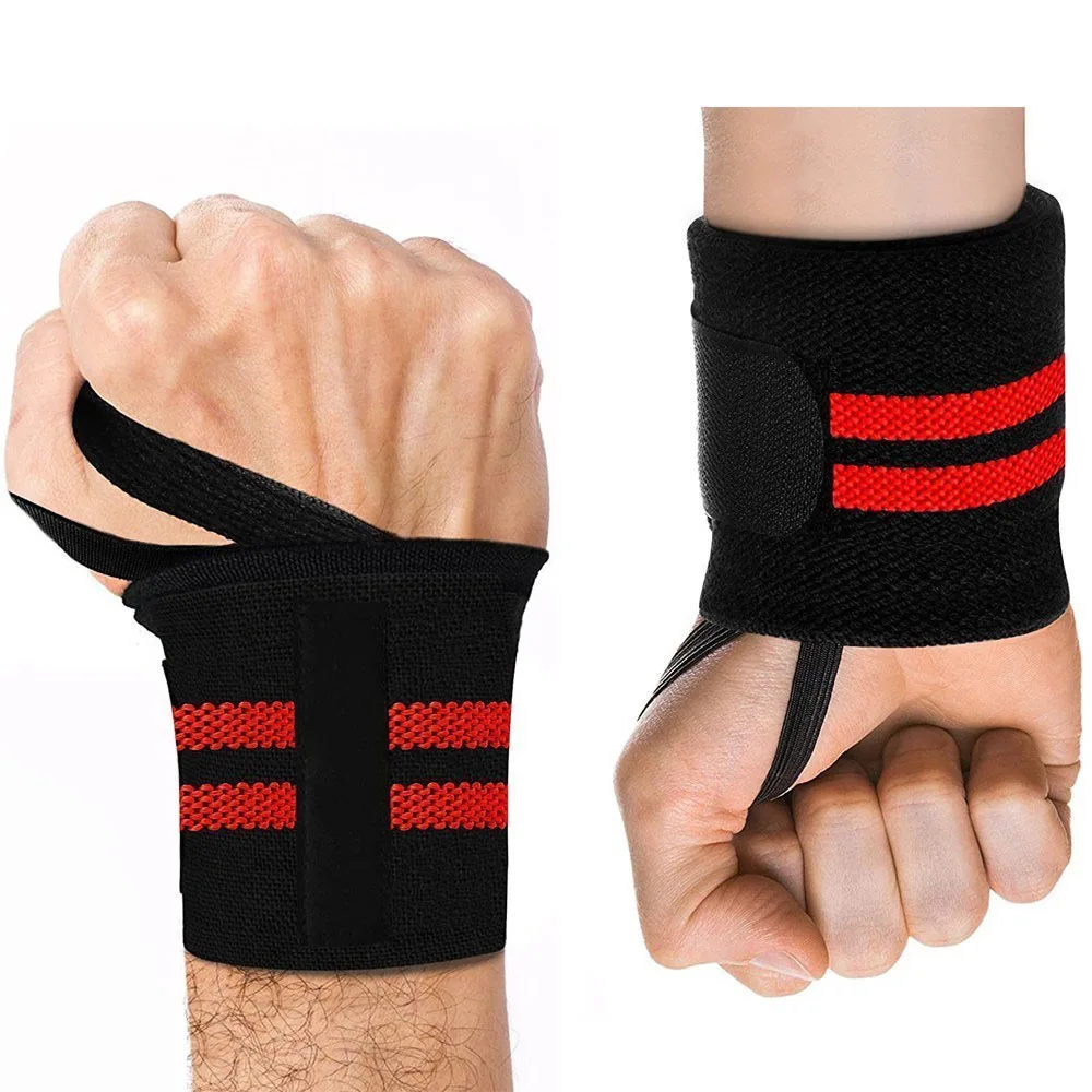 Custom Best Quality Elastic Weight Lifting Wrist Wraps Custom Logo Weightlifting Wrist Straps