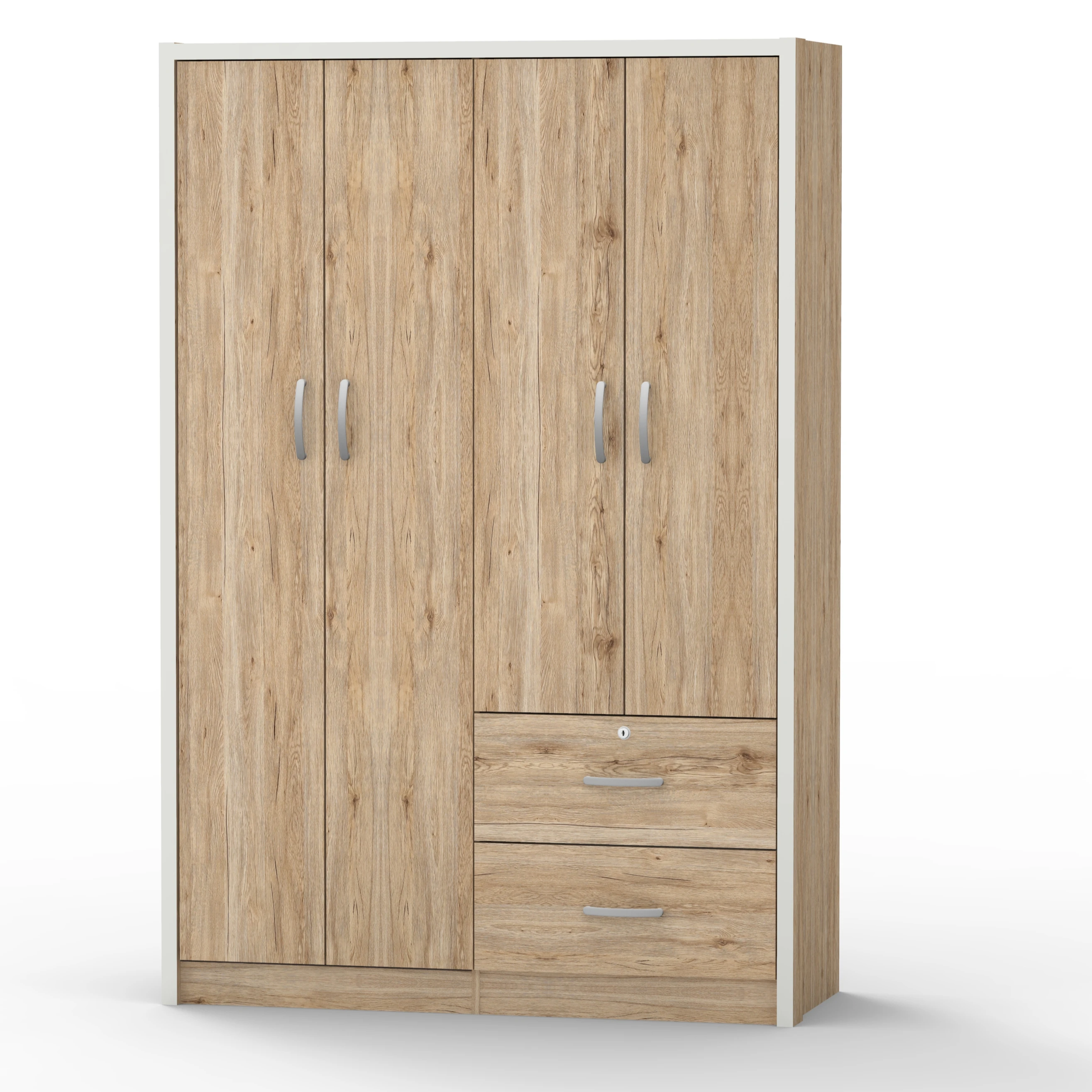 Modern Design Bedroom Wardrobe with High Quality MDF Door Big Storage Space Slide Mechanism Assembled Furniture Home Hotel Use