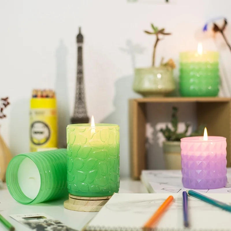 Wholesale High Level Vanilla Sea Salt High Scented Candle With Oval Glass Jar Use For Living Room And Party