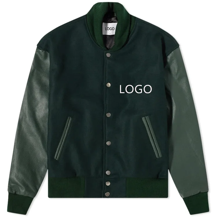 Custom embroidery Made Varsity Jacket/ leather sleeve baseball Letterman varsity jacket for men wool Football jackets