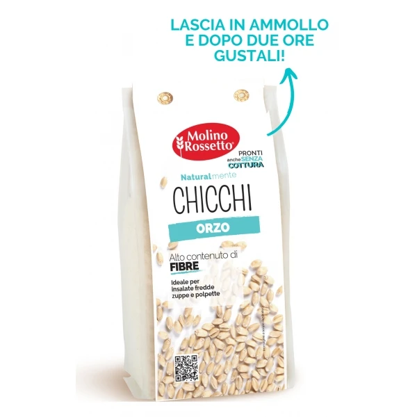 Precooked ready in 10 minutes made in Italy barley grains. High content of fibers
