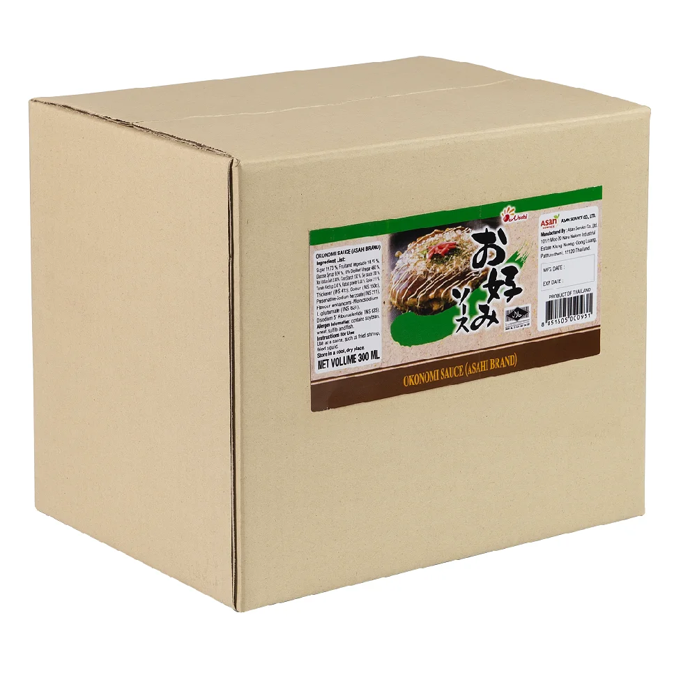 Little sour and little sweet Taste Japanese Okonomi Sauce 300ml in Glass Bottle Packaging