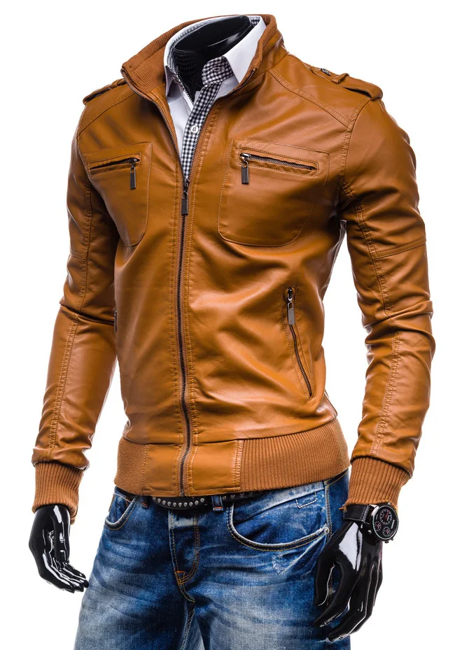 Оптовая продажа 2021 новейший дизайн зимняя куртка кожаная Повседневная модная мужская мотоциклетная