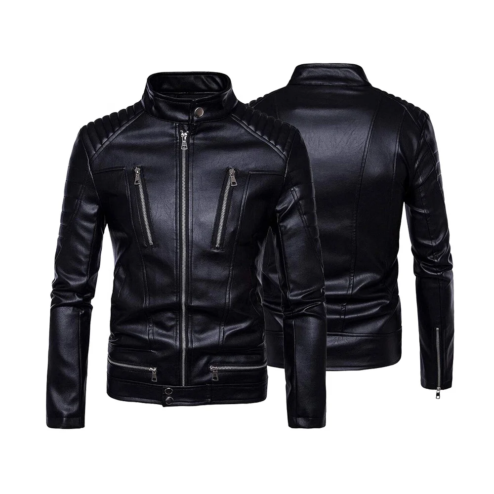 Fashion Men black Lamb Leather Jacket/men leather jackets/Pakistan leather jackets