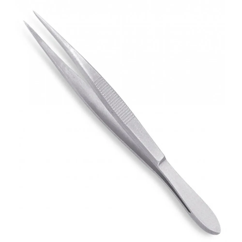 
Fine Pointed Tweezers with Texture on Handle for Grip, Size : 9 cm 