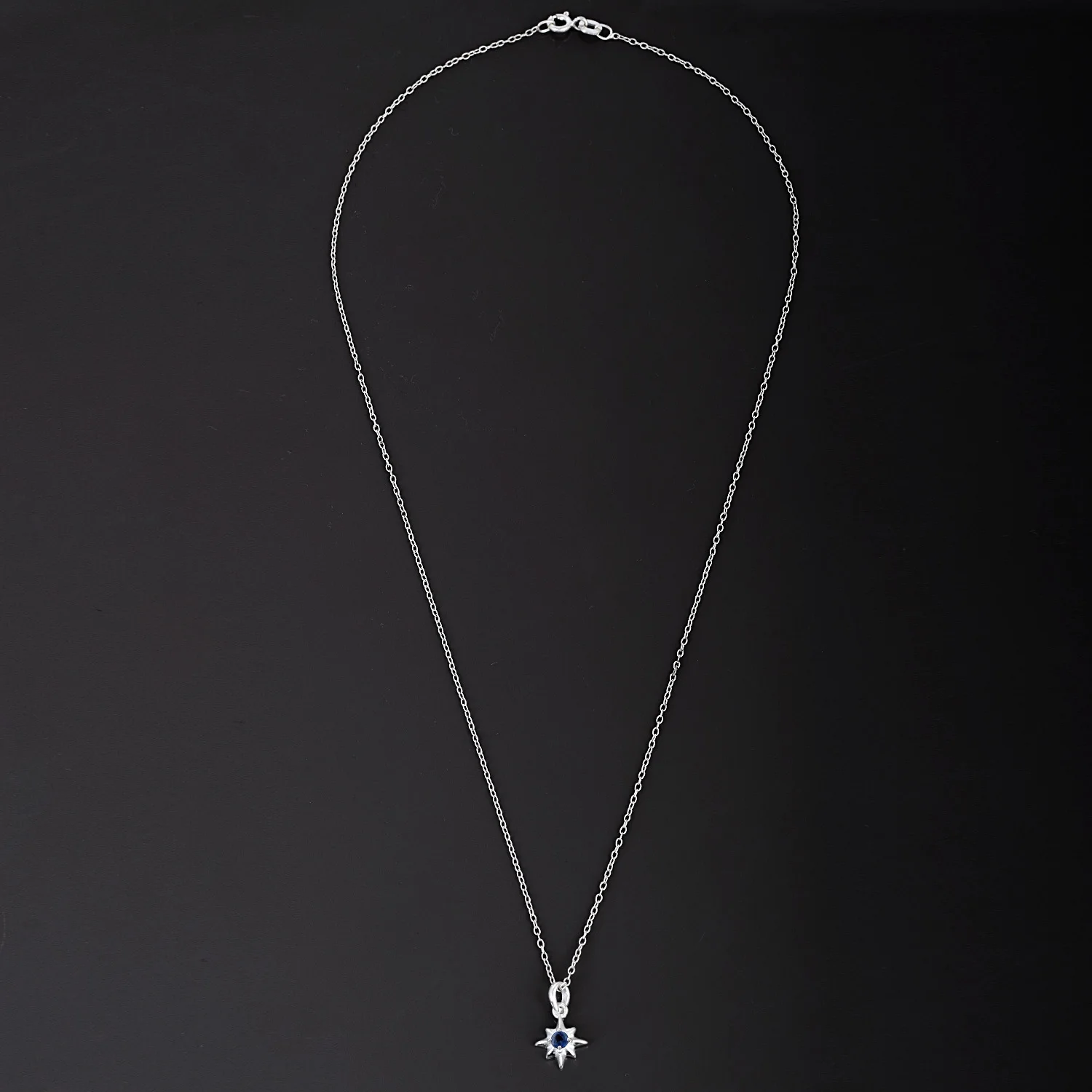 Antique Design 925 Sterling Silver Pendant Chain Necklace Kyanite Gemstone Star Burst Charm Fine Jewelry For Women