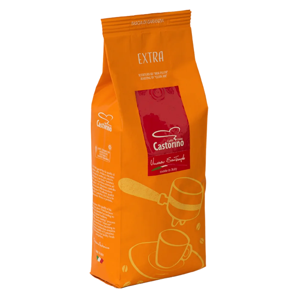 Premium quality Castorino Italian Whole Bean Coffee 1 kg GOLD ARABICA and 1 kg MISCELA EXTRA 70% Robusta for home / HO.RE.CA.