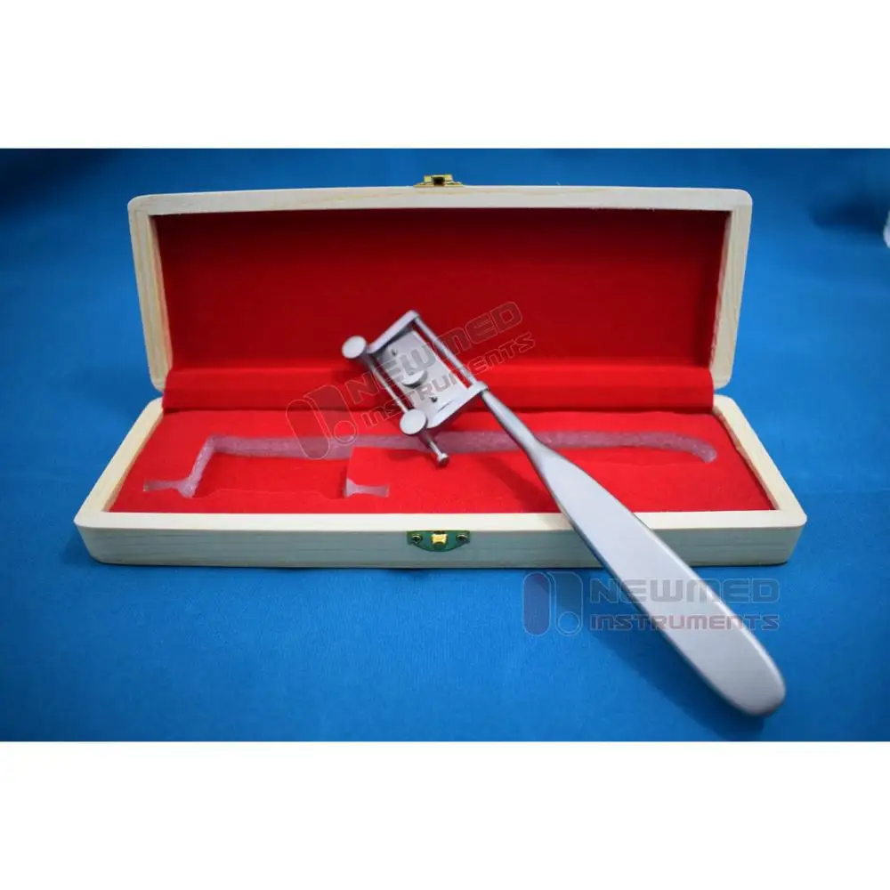 Silver Dermatome Skin Graft Knife With 10 Sterile Blades Packed in Wooden Box / Plastic Surgery Instruments Supplier
