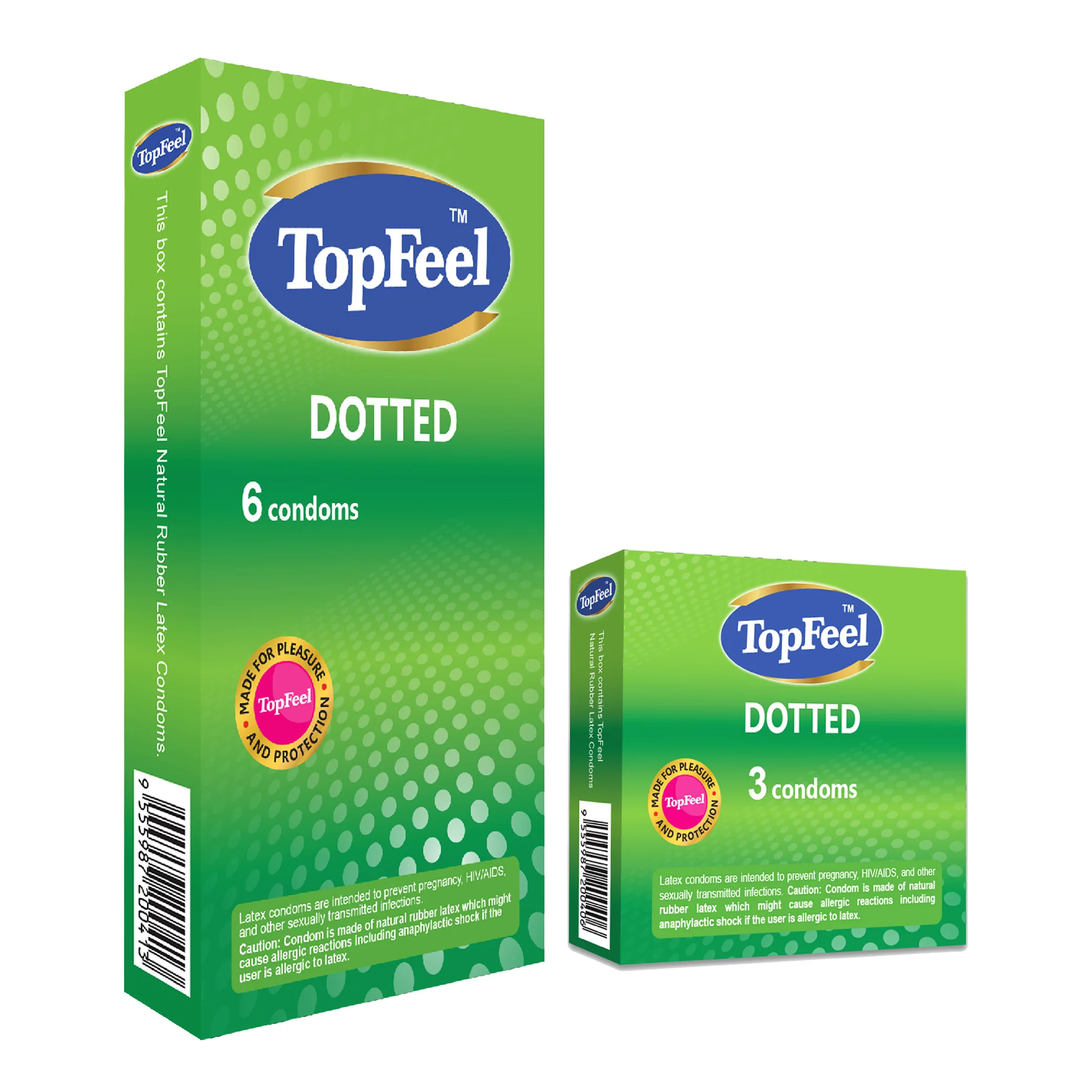 Top Feel Latex Male Condom Dotted Natural for Increased Sexual Excitement