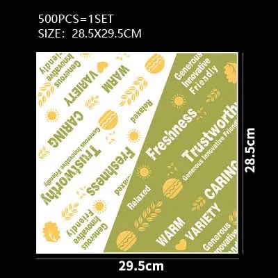 
Wholesale printed logo fast food greaseproof paper sandwich wrapping wax paper burger fried chicken food grade wax paper 