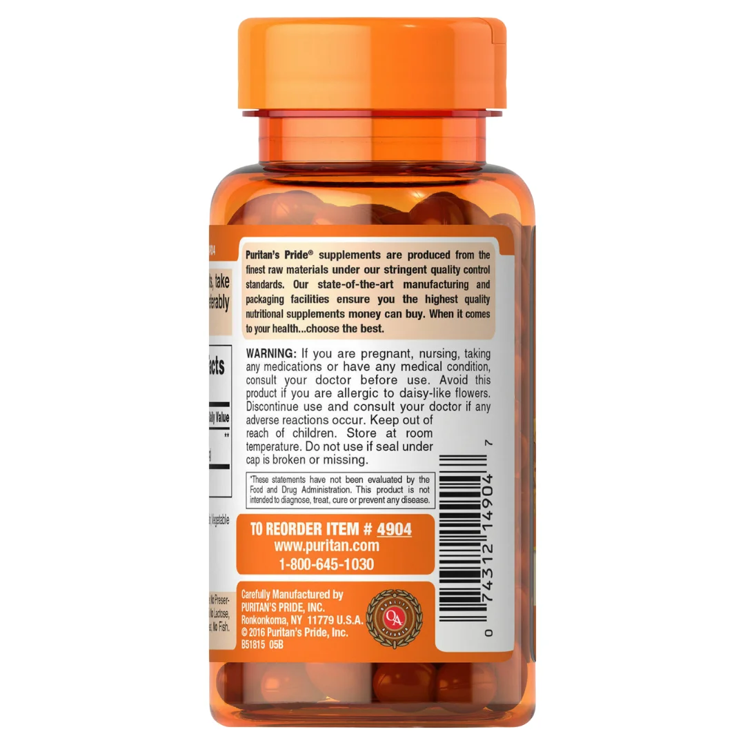 Puritans Pride Lutein Lutigold 20 mg with Zeaxanthin 120 Softgels Eye Care Antioxidant Eye Health Vitamin Supplements USA Made