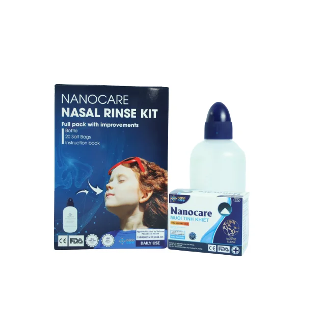 Nanocare High Quality Nasal Rinse Kit Sinus Wash Bottle With Salt Bag Nose Cleaner Nasal Irrigation CE Approved OEM ODM
