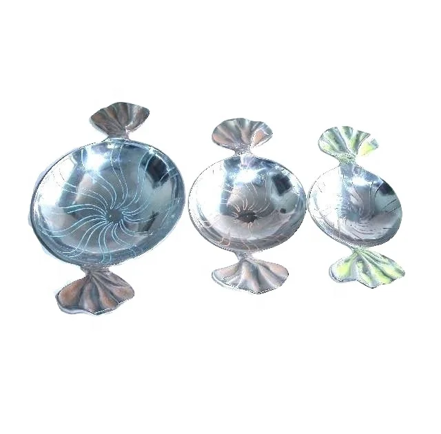 
Candy with rapper shaped cast aluminium bowl 
