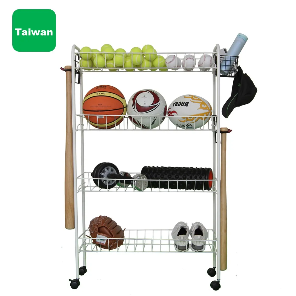 Basketball rack rolling basketball Storage Cart with wheels customized